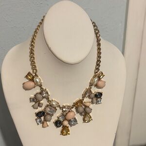 Elegant Gold and Cream Statement Necklace